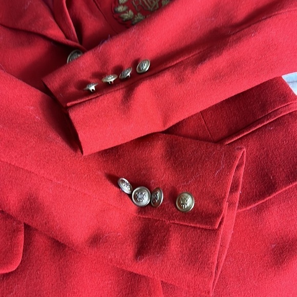 Lauren RL Red Jacket Embroidered 3D Crest Patch  Wool Size 4P - Picture 9 of 13